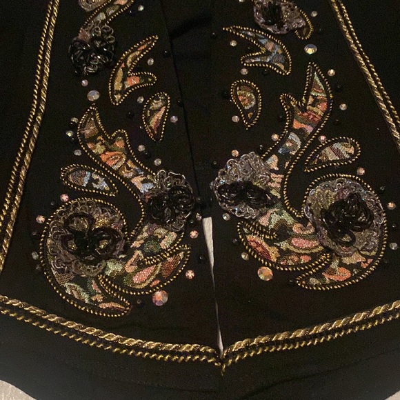 80’ss vintage black crop blazer with embellished - Picture 4 of 6